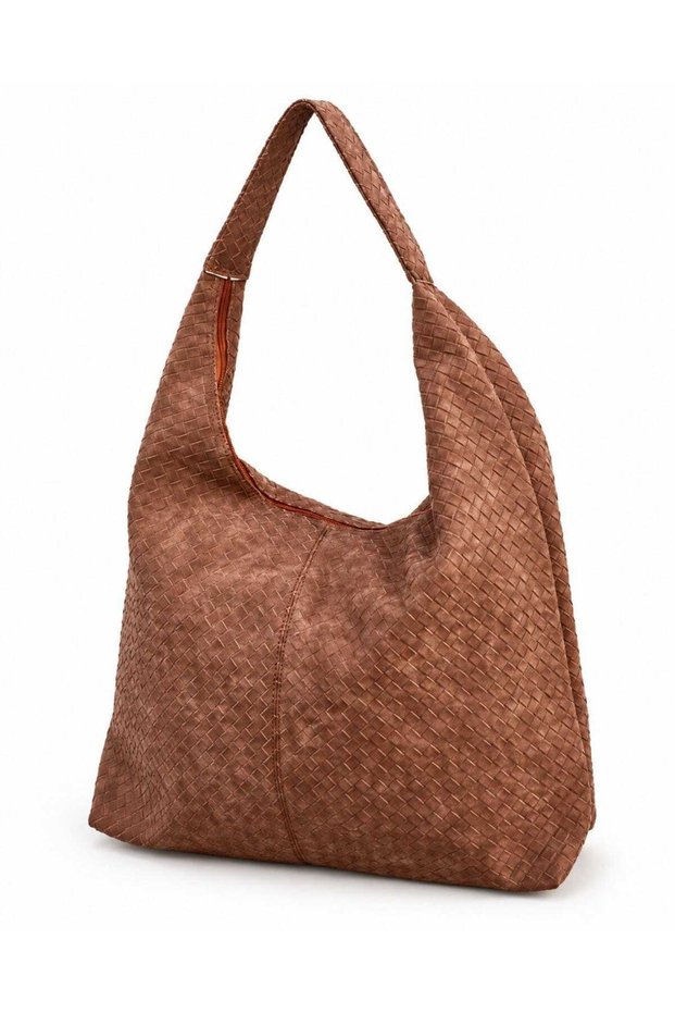 Aria School Suede Knitted Detailed Shoulder Bag