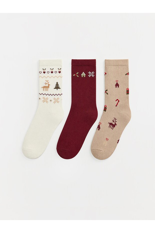 New Year's Themed Women's Socks from Uzg Store for Style Enthusiasts, 3-Piece Set
