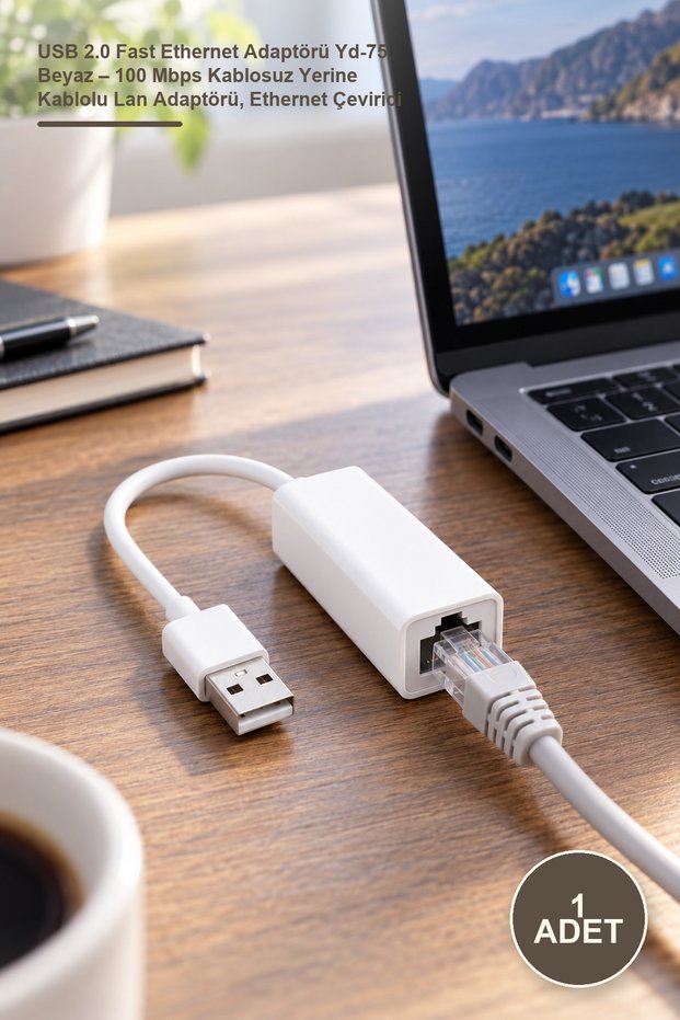 1 piece usb 2.0 fast ethernet adapter yd-75 white - 100 mbps wired lan adapter instead of wireless, ethernet converter