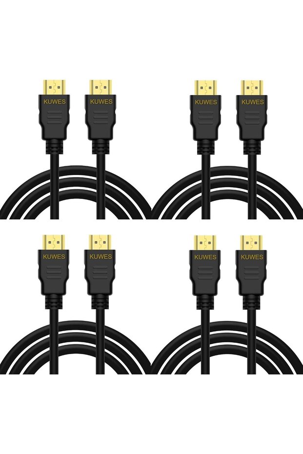 HDMI 2.0 4K @ 60Hz M/M PVC High-Speed HDMI Cable with 24K Gold Plated Connector and Ethernet, 3D Video Support for Projectors, Computers, LED TV and Game consoles MADE IN TAIWAN PACK OF 4 (1.8 Meter)