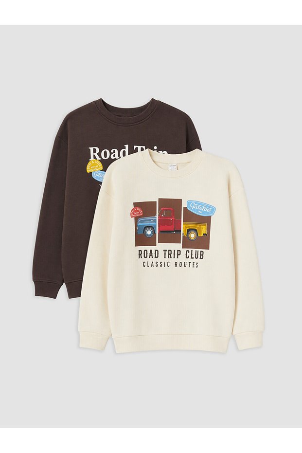 Vision New Season Beige 2-Pack Boys' Thick Sweatshirt