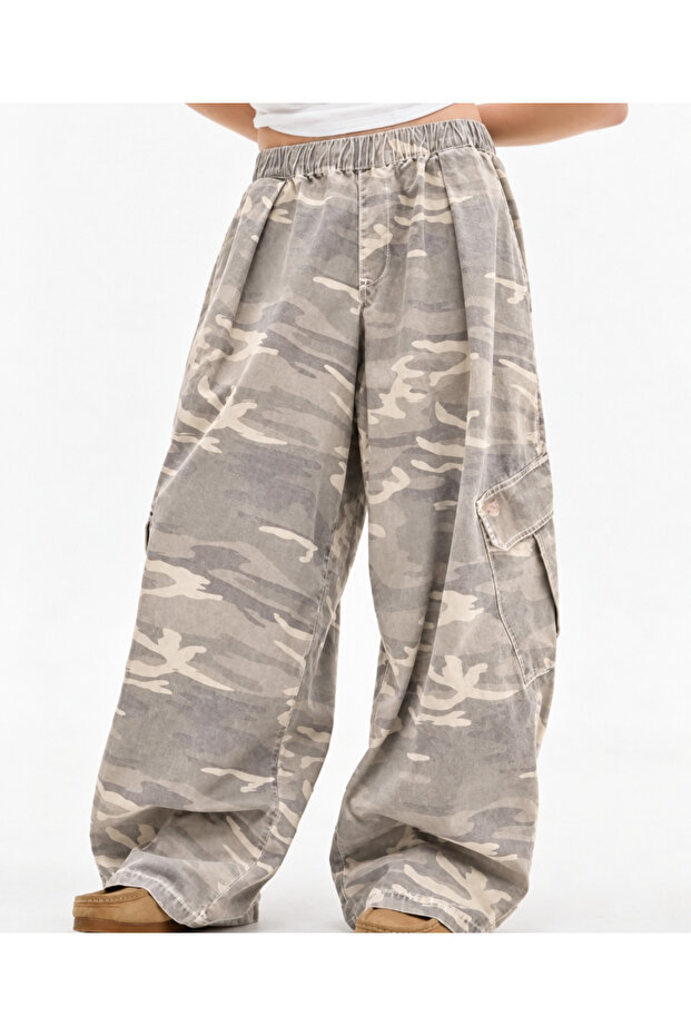 Camouflage Pattern Unisex Baggy Cargo Pants/ Extra Loose