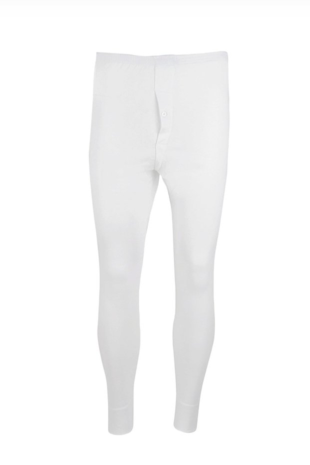White Interlock Men's Long Johns 2017-1 (6 Pieces)