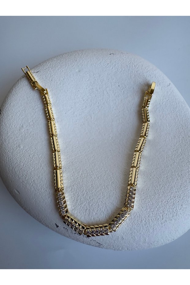 Gold Color Zircon Stone Bracelet (19 cm)