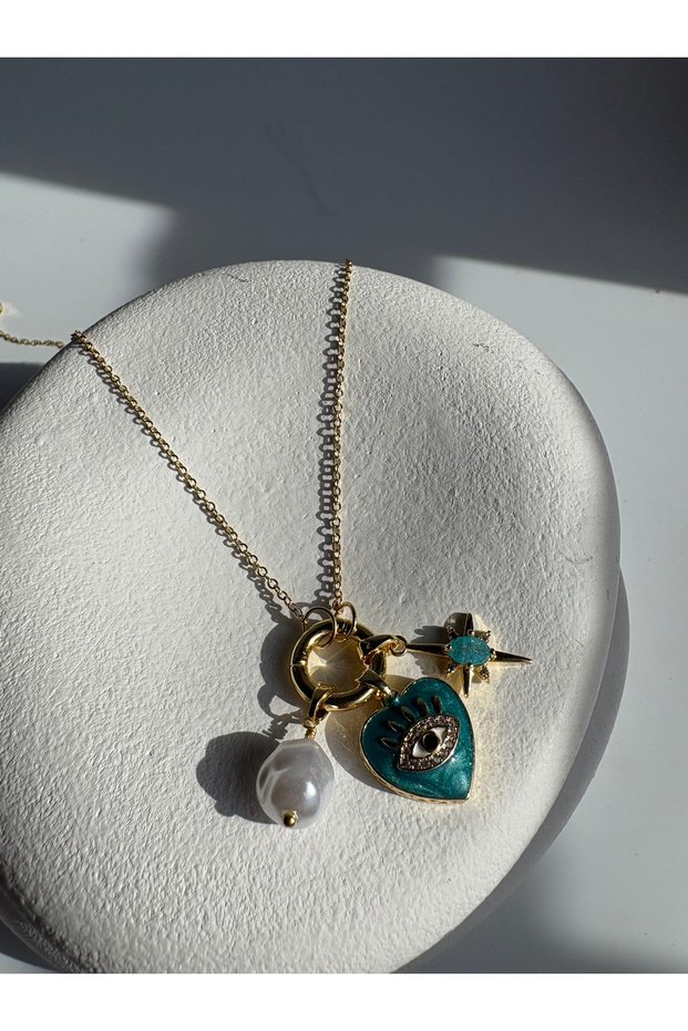 Gold Color Charm Necklace (45 cm)