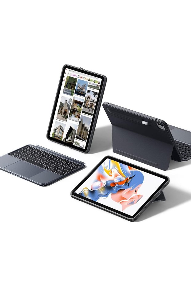 حافظة ESR لجهاز iPad Pro مقاس 11 بوصة مع لوحة مفاتيح M5/M4، وحامل متعدد الزوايا