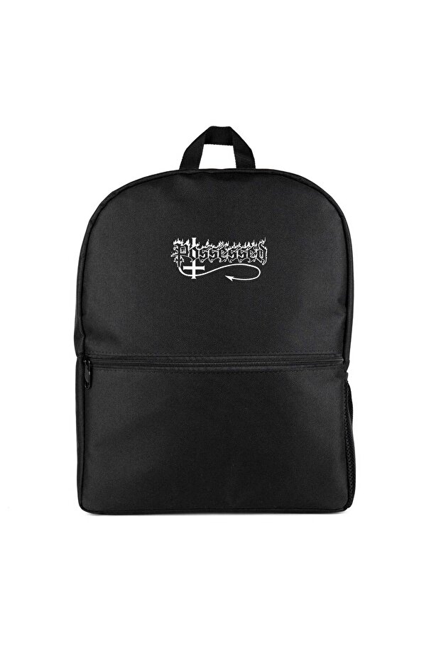 Possessed Text Logo Backpack Black Color