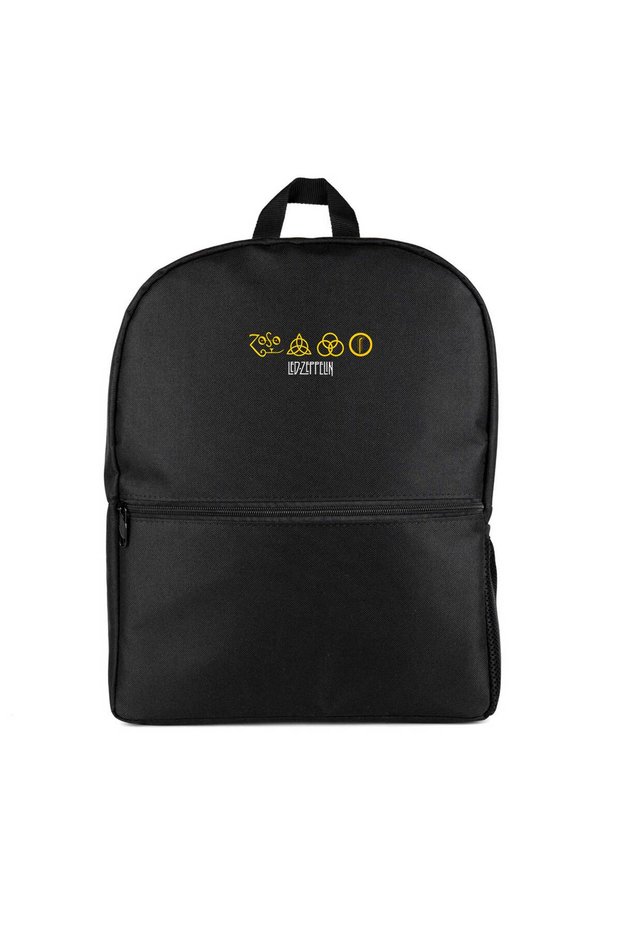 Led Zeppelin Zoso Yellow Backpack Black Color