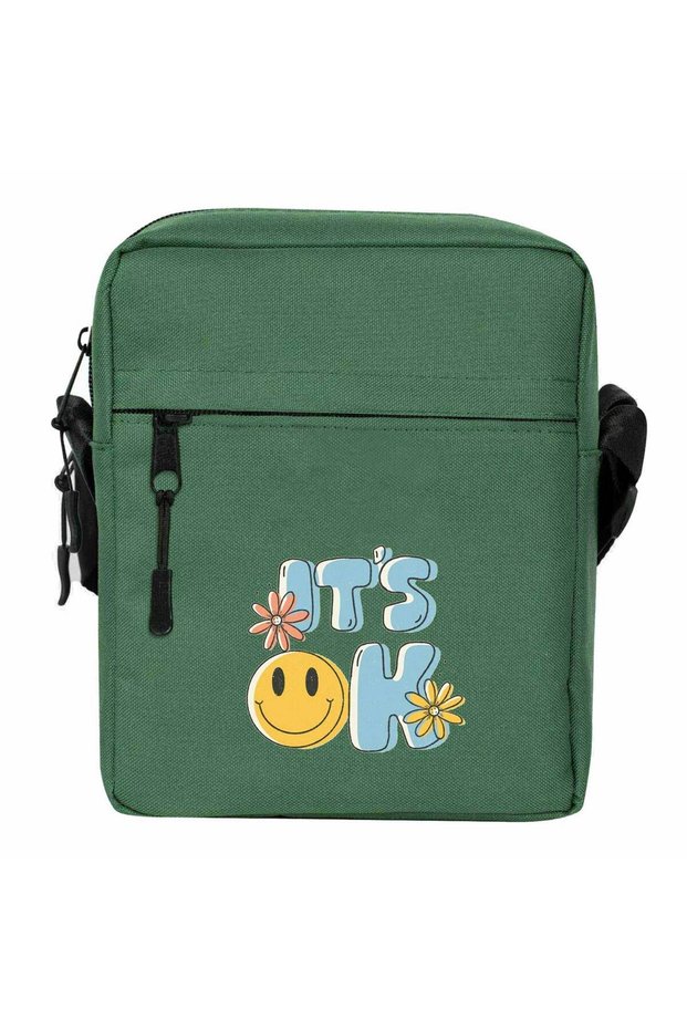 I Don'T Like People Shoulder Bag Green Color
