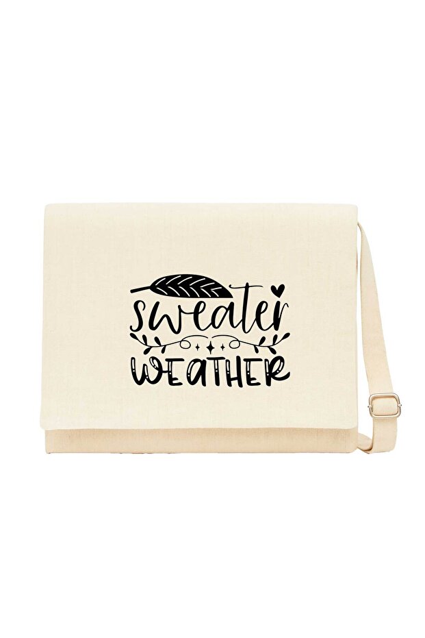 The Neighborhood Sweather Weather Cream Canvas Messenger Bag