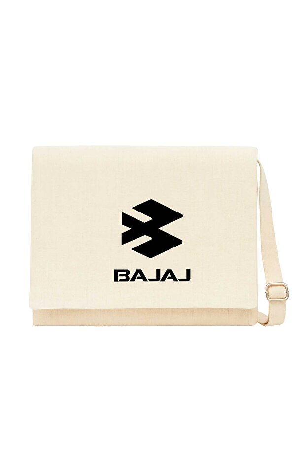 Bajaj Black Logo Cream Messenger Bag Cream Canvas Messenger Bag