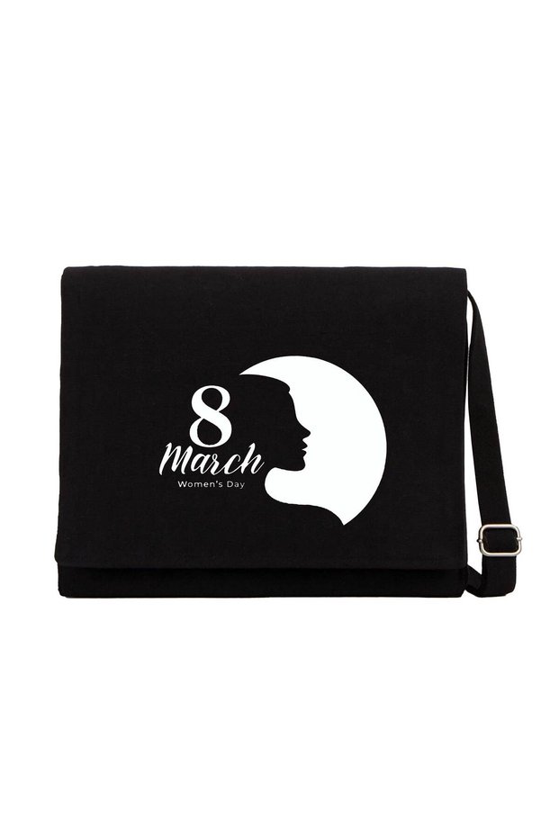 Women's Silhouette March 8 Black Canvas Messenger Bag