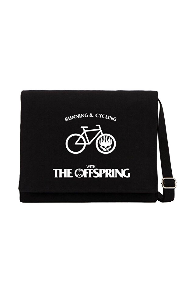 The Offspring Running & Cycling Black Canvas Messenger Bag