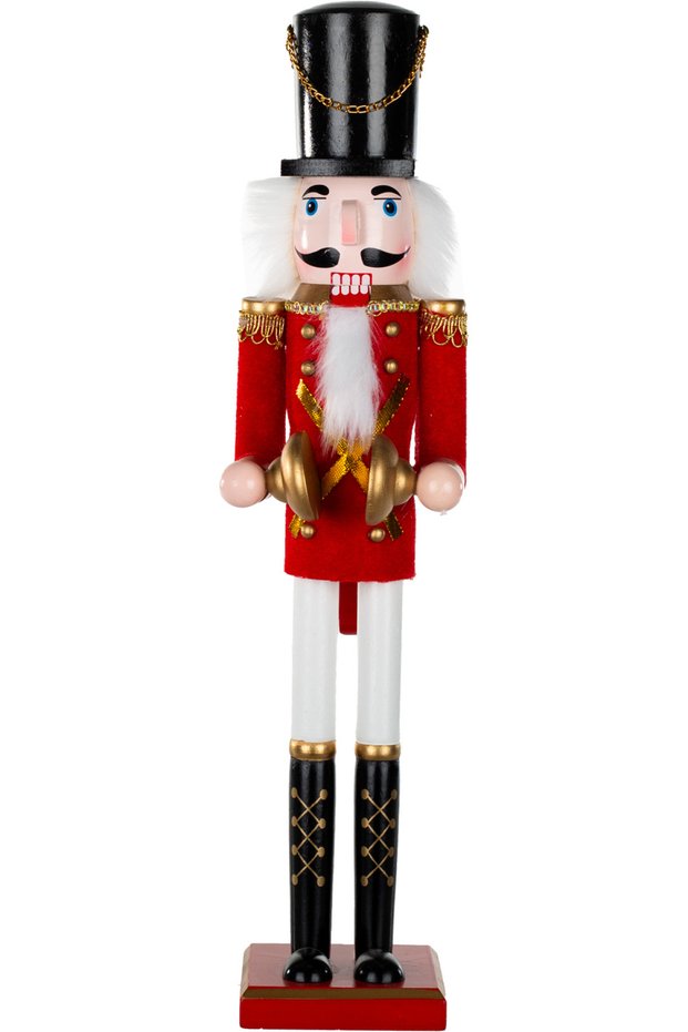 Christmas Ornament Lead Soldier Nutcracker Ringing Bell Red-White 50 Cm.