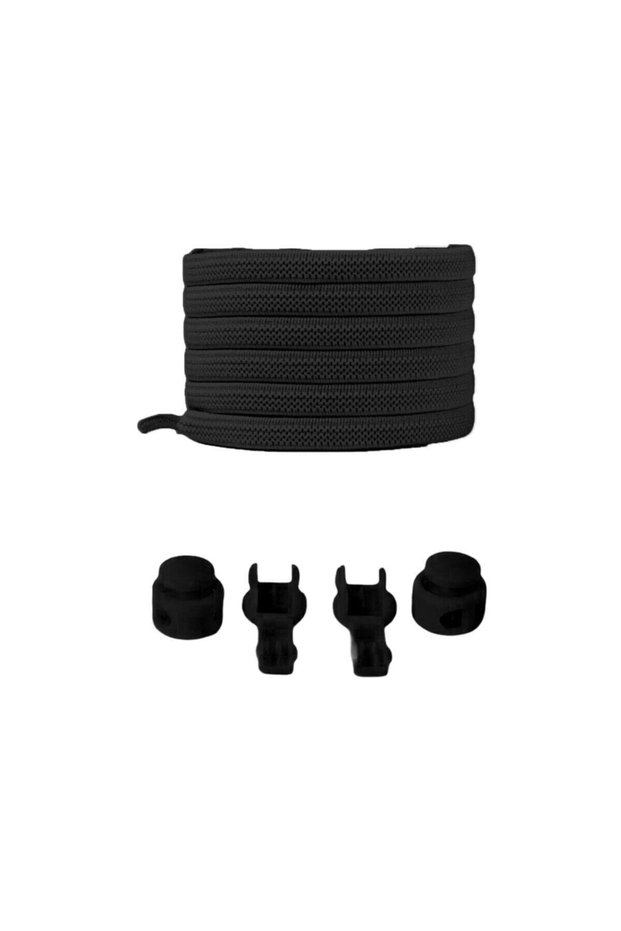 Anthracite Flat Smart Locking Elastic Shoe Laces / Elastic Shoelace Dark Gray Flat