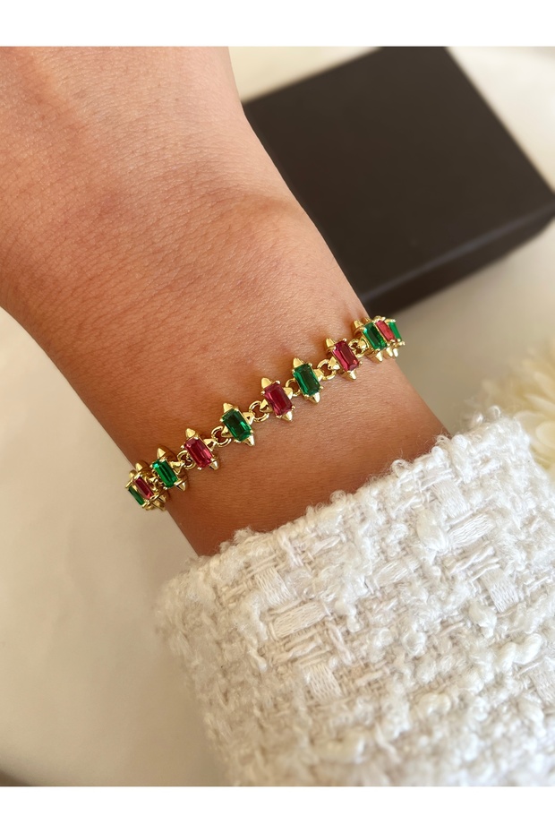 Xuping Colorful Baget Stone Luxury Bracelet (17+3 cm)