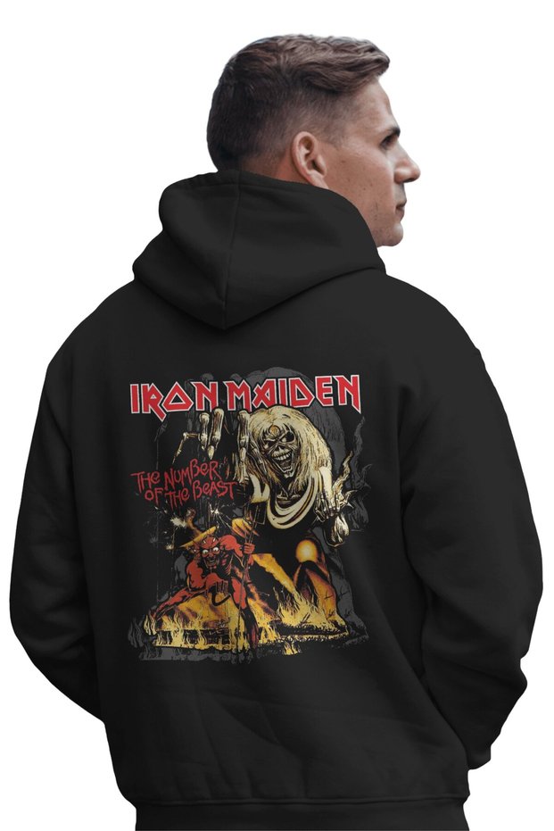 Iron Maiden Rock Metal Music Band Printed Unisex Oversize Premium Hooded Hoodie Sweatshirt