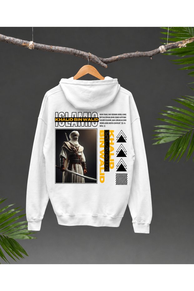 Halid Bin Velid Printed Unisex Hoodie – Islamic History Themed Oversized Hooded Sweatshirt