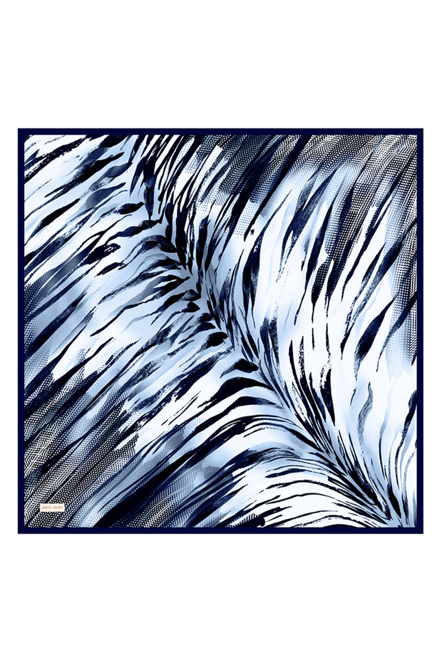 Navy Blue 90X90 Silk Twill Scarf