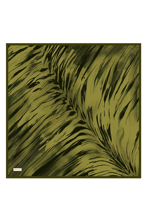 Green 90X90 Silk Twill Scarf