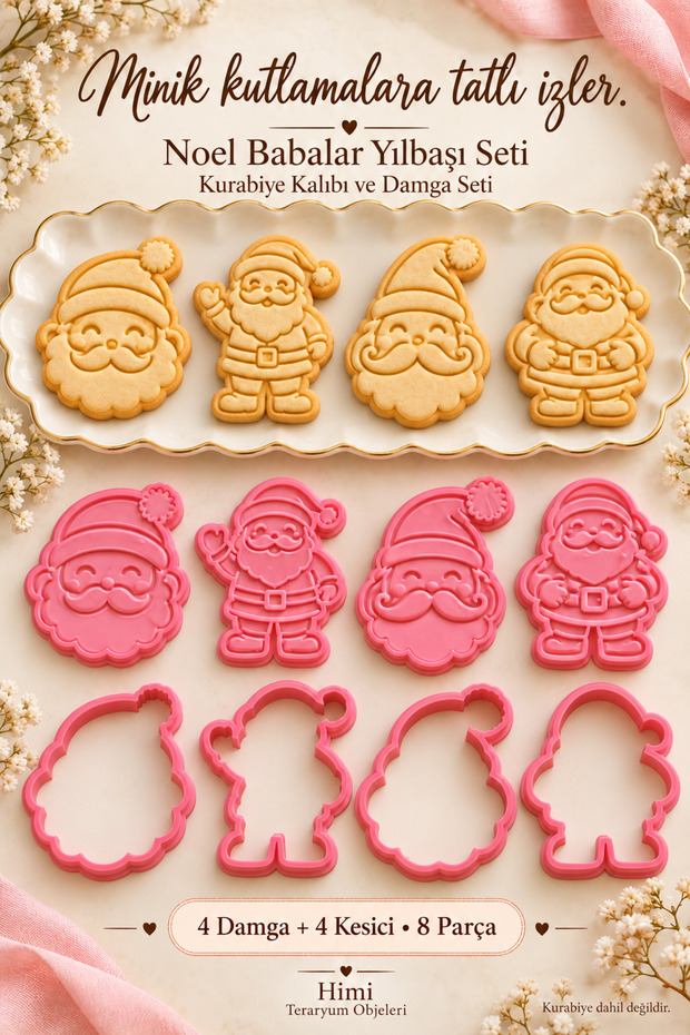 Christmas Fathers New Year's Set Cookie Mold and Stamp Set – New Year and Christmas, 8 Pieces
