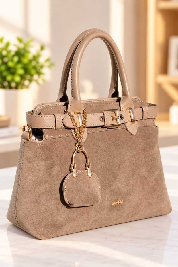 Genuine Suede Women's Hand and Shoulder Bag Elskmr
