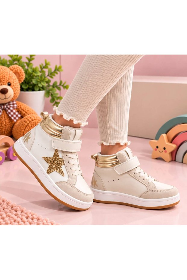 Girls' Star-Detail Ankle Sneakers