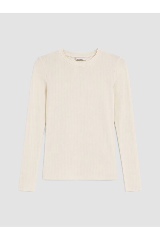 Nevavm with Difference, Lcw Vision Ecru Ribbed Plain Super Skinny & Extra Narrow Long Sleeve Women's Bodysuit
