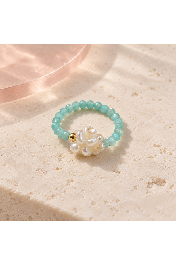 Aqua Pearl Cloud Ring