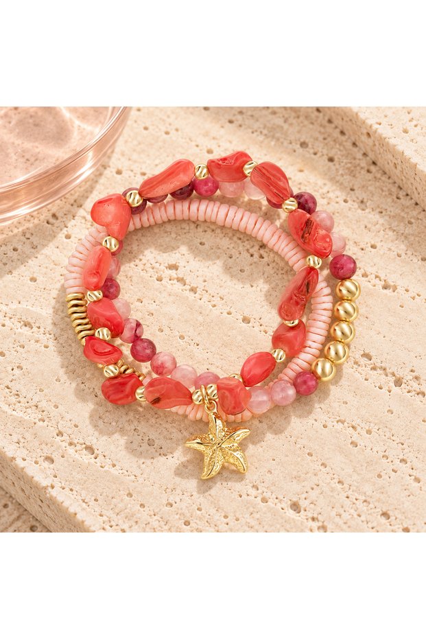 Coral Sunset Starfish Bracelet