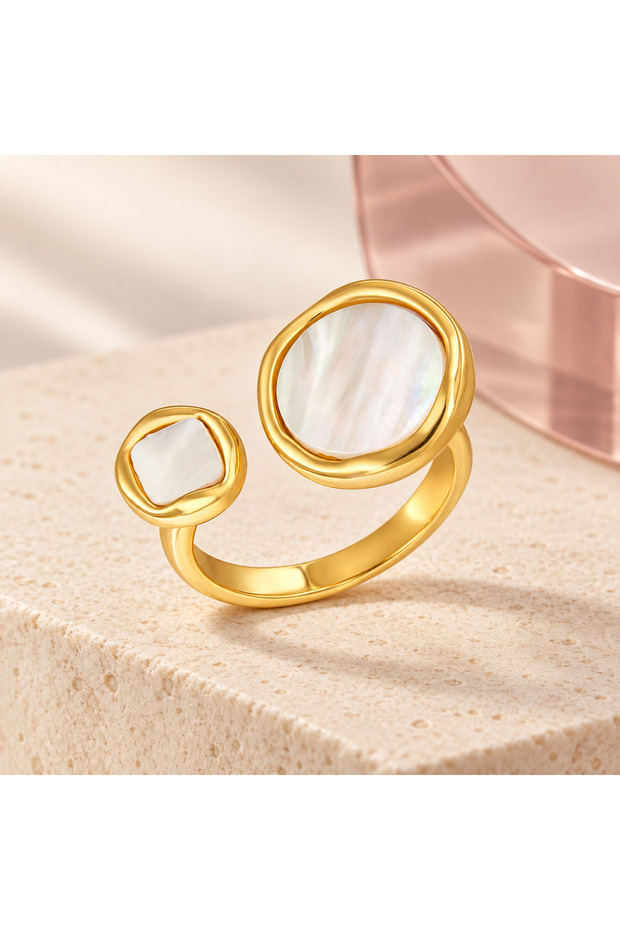 Elara Halo Mother of Pearl Ring
