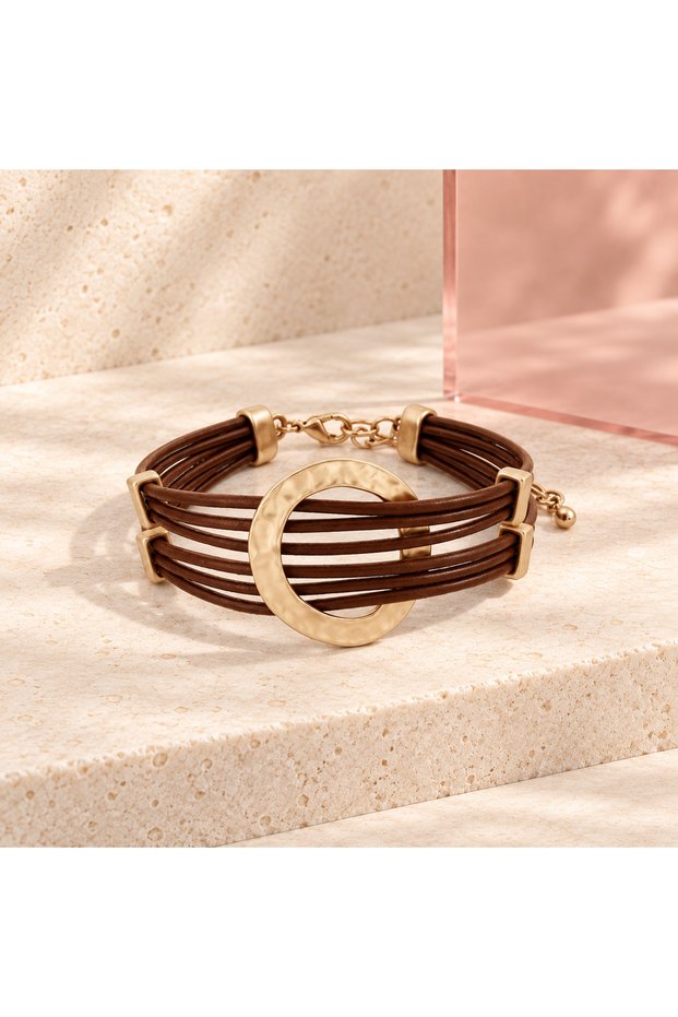 Sienna Circle Leather Bracelet