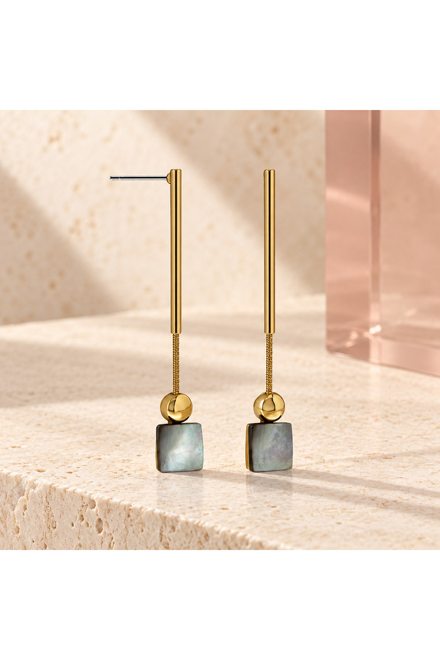 Kotak Mother of Pearl Gold Earrings