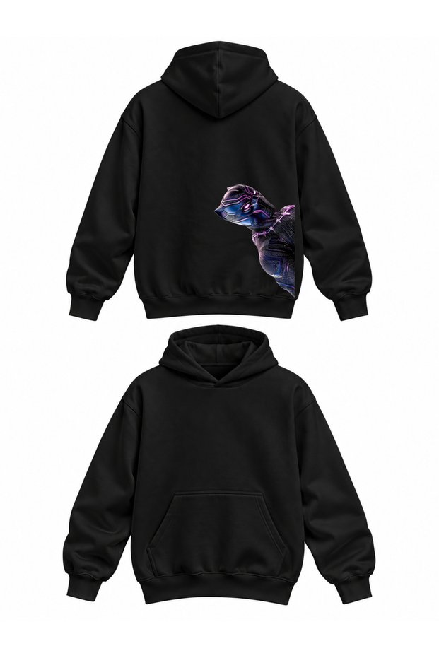 Sweatshirt Printed Hooded Hoodie 3 Thread Threaded Winter Oversize Comfortable Cut