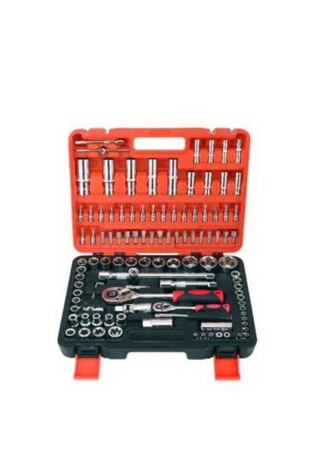 Professional 108-piece mechanical tool set with storage bag