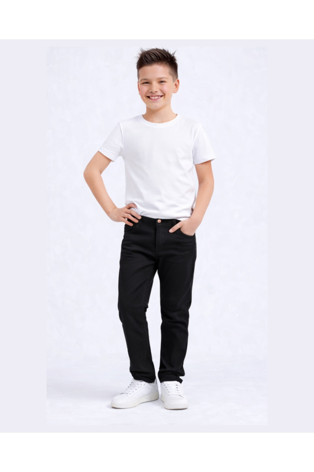 Ay Yıldız National Holiday Celebration Boys' Pants with Adjustable Waist Buttons and 5 Pockets