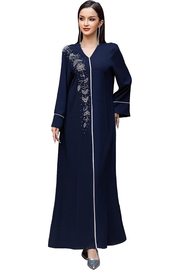 Elegant Abaya, Traditional Design with Embellishe