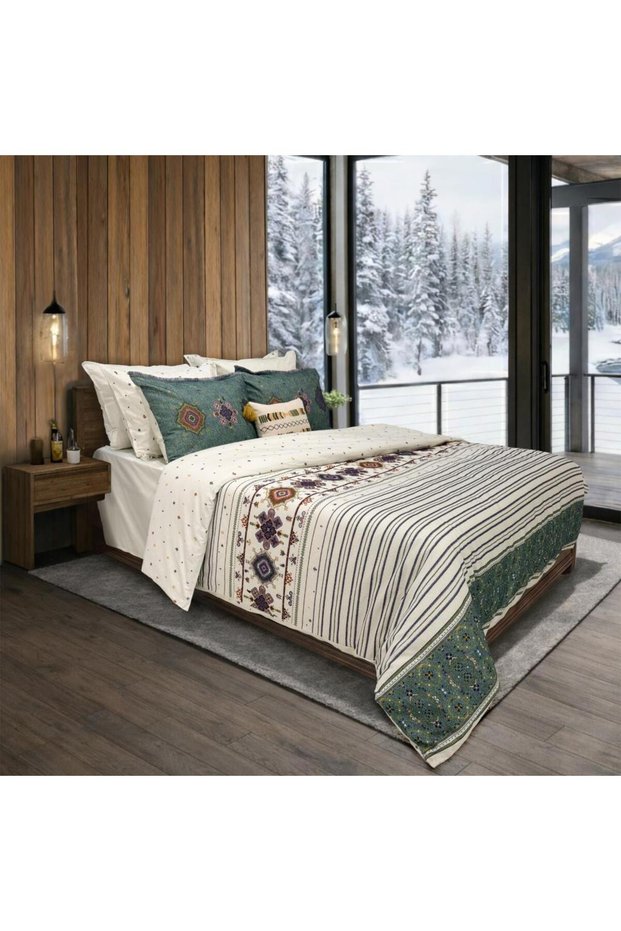 Talay Flannel Duvet Cover Set Double 2Y D, .Green
