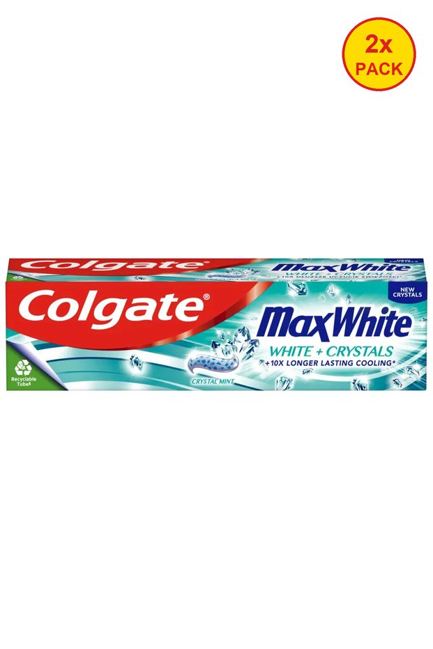 2x PACK Max White White Crystals Toothpaste 75ml