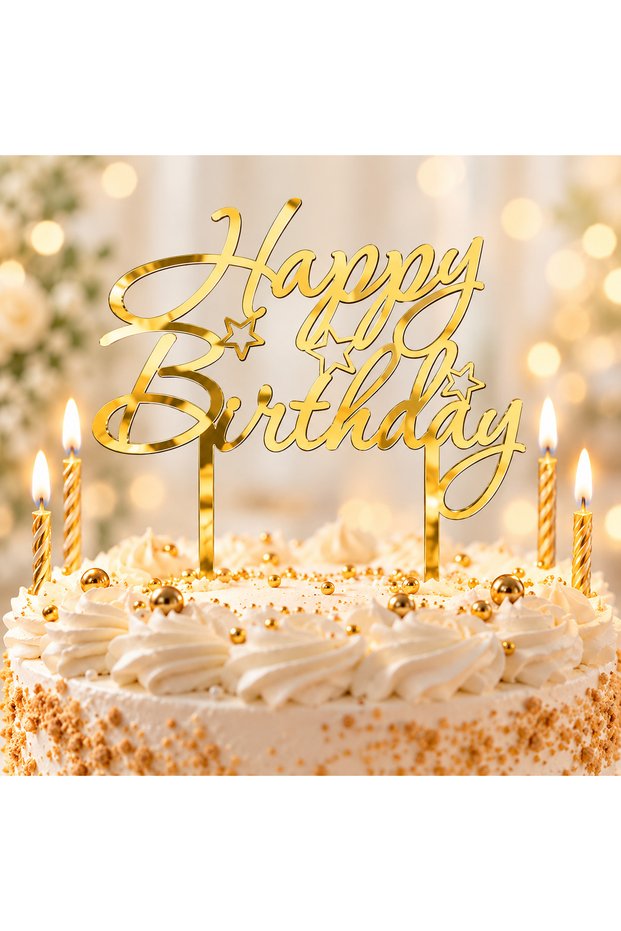 Cake Stick Happy Birthday Cake Decoration