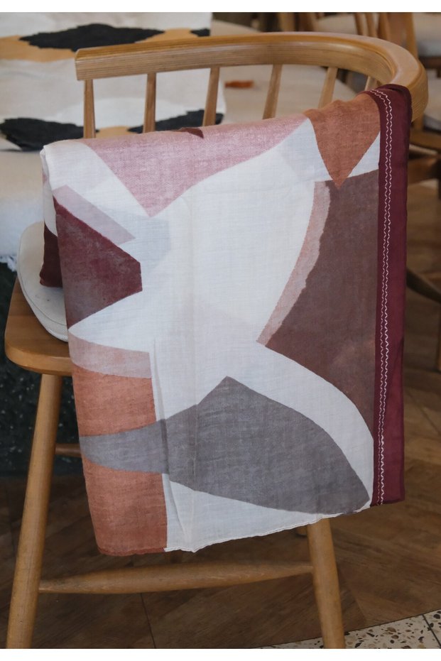 Burgundy Cotton Shawl