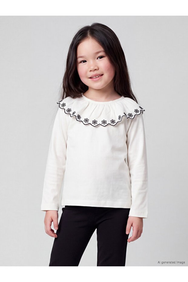 Rmz Gi̇yi̇m Farkiyla Embroidered Girls' T-Shirt and Leggings