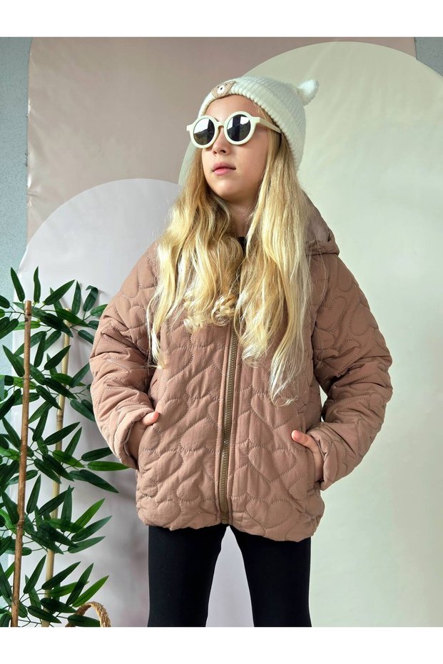Girls' Quilted Coat with Hood
