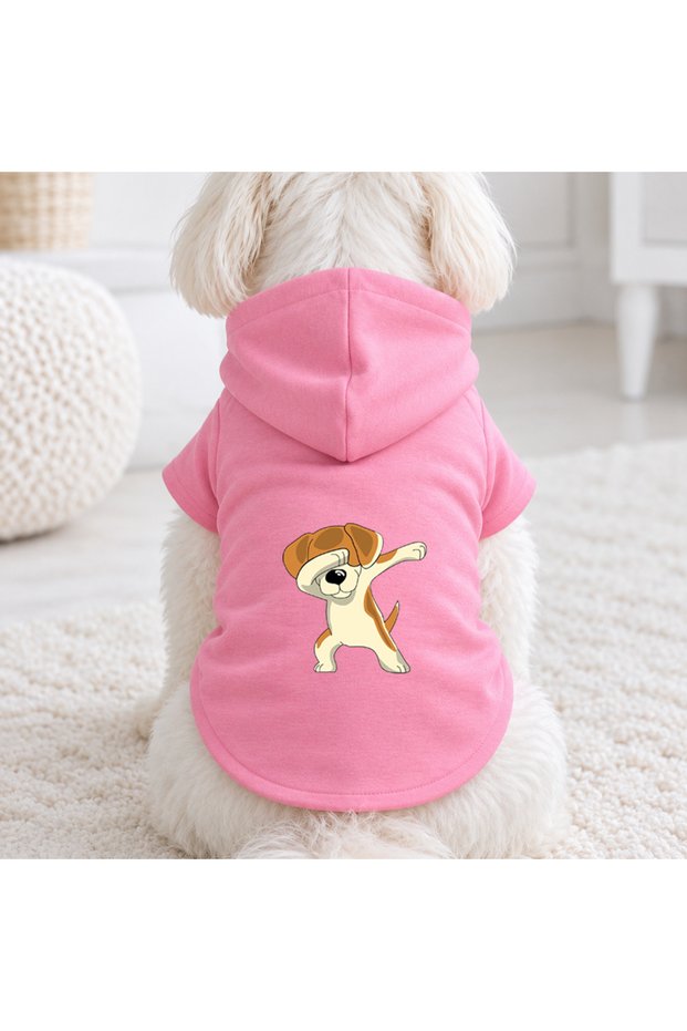 Pink Naruto Dog Printed Dog Sweatshirt | Hooded, Fleece Fabric, Winter Dog Clothing