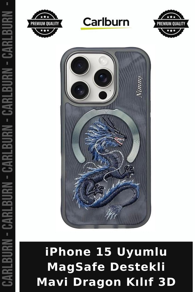 حافظة Blue Dragon متوافقة مع iPhone 15 وتدعم MagSafe، غطاء ثلاثي الأبعاد لحماية الجهاز مع حماية للزوايا