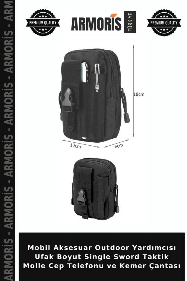 Mobile Accessory Outdoor Assistant Small Size Single Sword Tactical Molle Mobile Phone and Belt Bag
