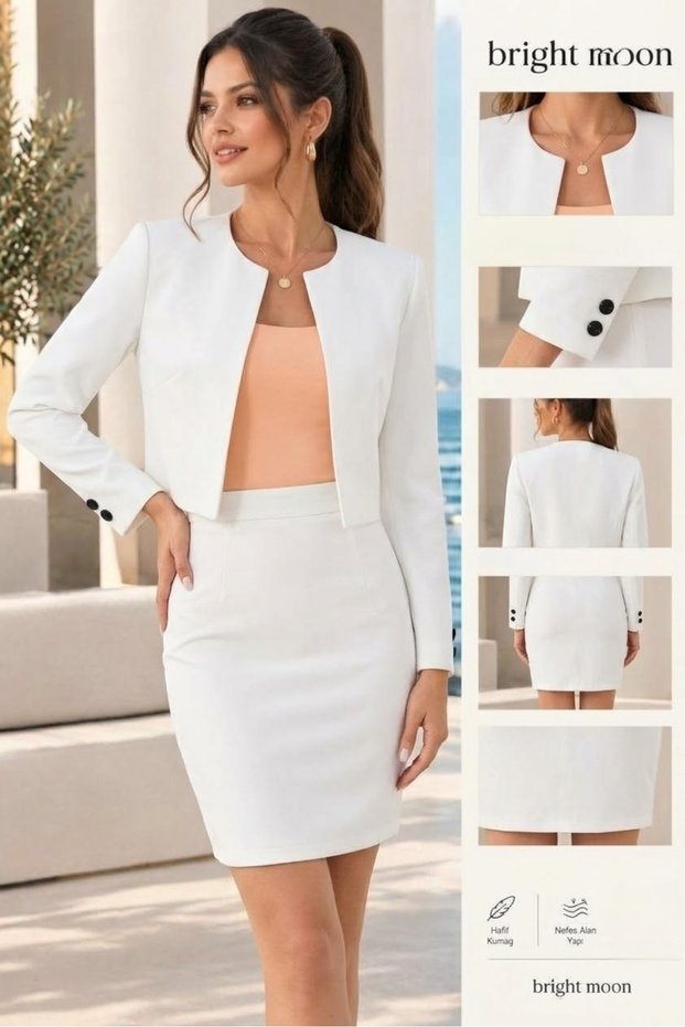Women's Skirt Jacket Set Office Stylish Formal and Casual Two-Piece Set