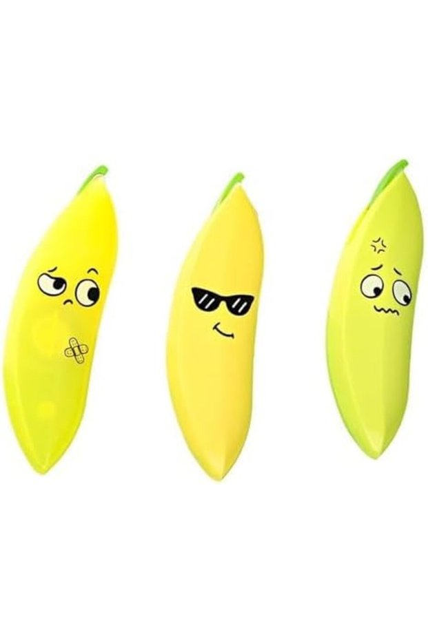 3 Pcs Banana Shape Correction Tape,Kawaii White Out Tape Set for School and Office