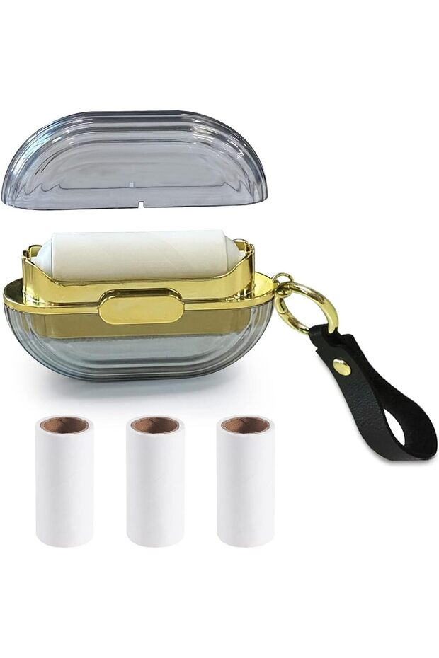 Portable Double-Sided Lint Roller and Hair Remover,Reusable Adhesive Travel Tool for Clothes and Furniture,Grey