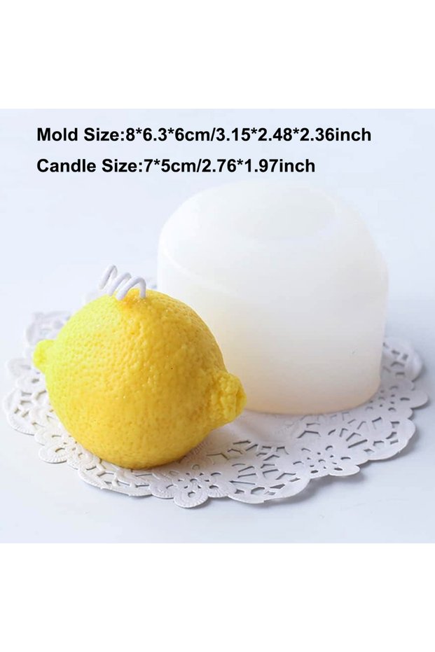 lemon mold Orange Fruit Candle Mold DIY Strawberry Cake Decor Mold 3D Pumpkin Lemon Scented Candle P